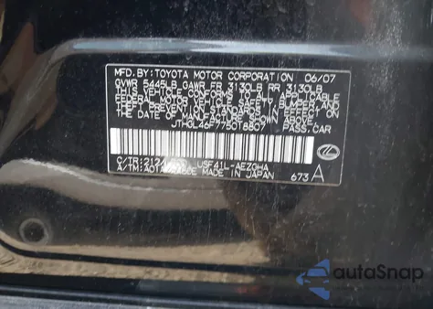 2007 Lexus Ls 460 L z USA, uszkodzony, nr VIN JTHGL46F775018807